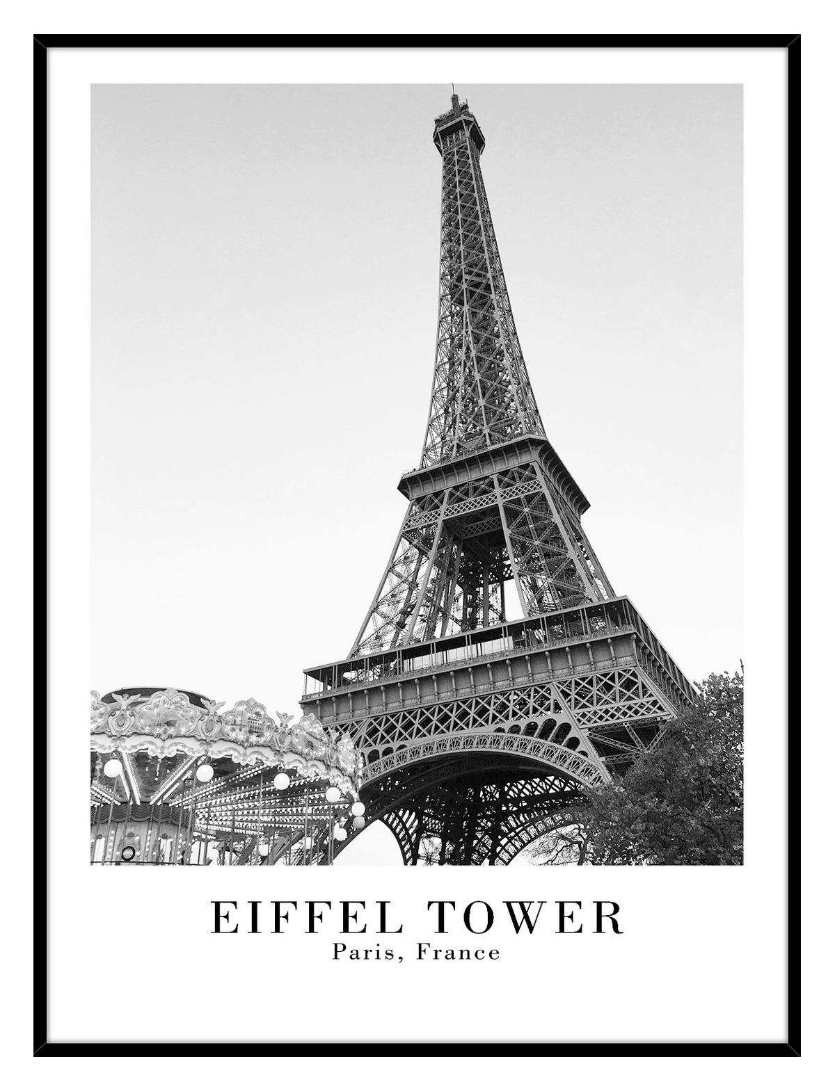 tableau Elena in Schwarz ca. 50x70cm - noir/blanc, bois/papier (50/70cm) - Mömax