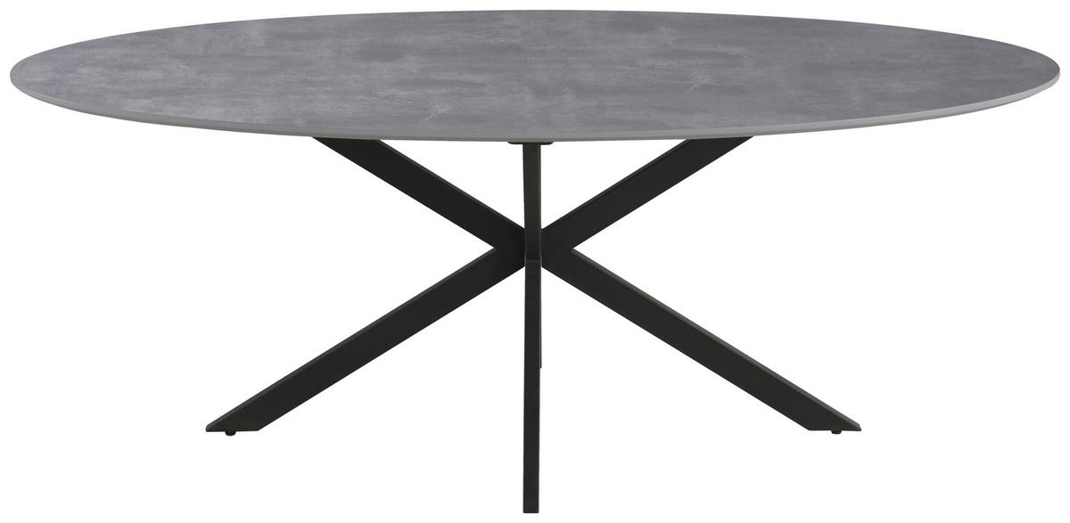 Esstisch Matteo Grau - Schwarz/Grau, MODERN, Holzwerkstoff/Metall (180/90/75cm) - Mömax