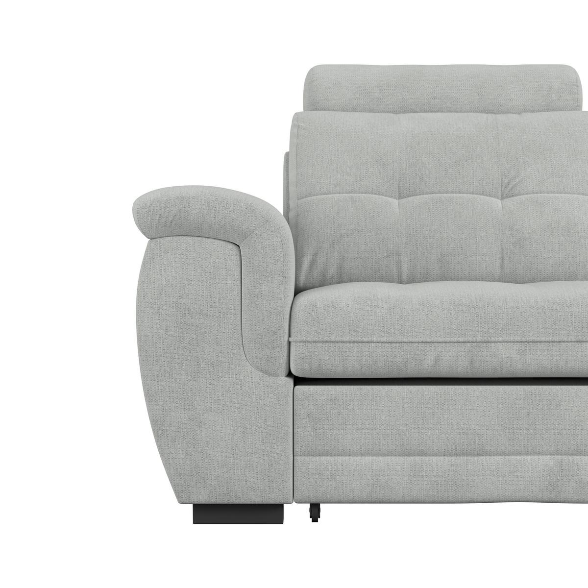 Ugaona Garnitura Falco New - sivo-bela/crna, Konvencionalno, tekstil/plastika (251/183cm) - Ondega