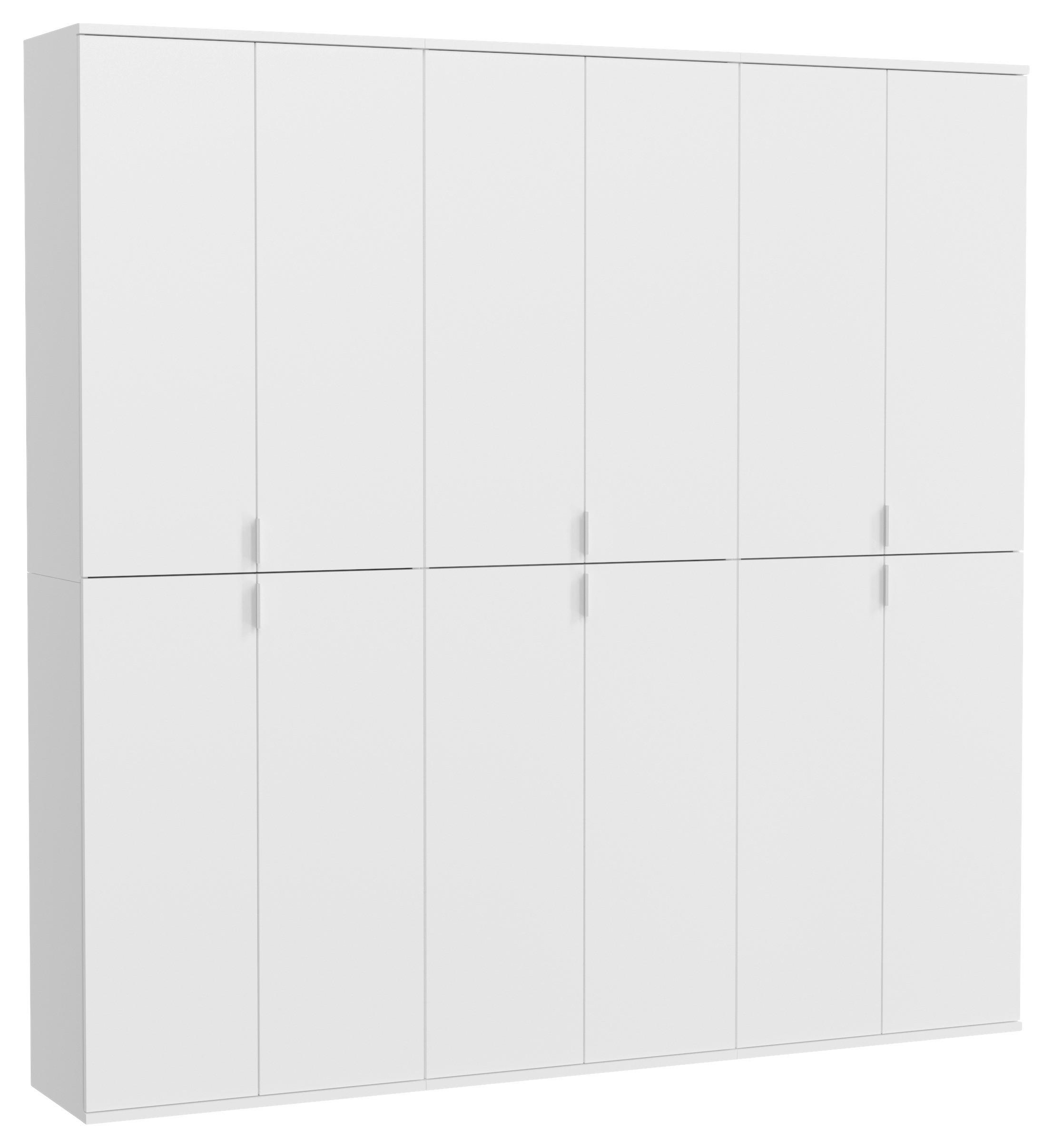 Drehtürenschrank Projekt X ca. 183x193 cm Weiß - Chromfarben/Weiß Hochglanz, MODERN, Holzwerkstoff/Metall (183/193/34cm) - MID.YOU