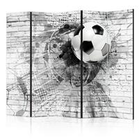 Paravan Dynamic Football I, 5-Delni, Dvostranski - črna/bela, Basics, tekstil/les (225/172/3cm) - artgeist