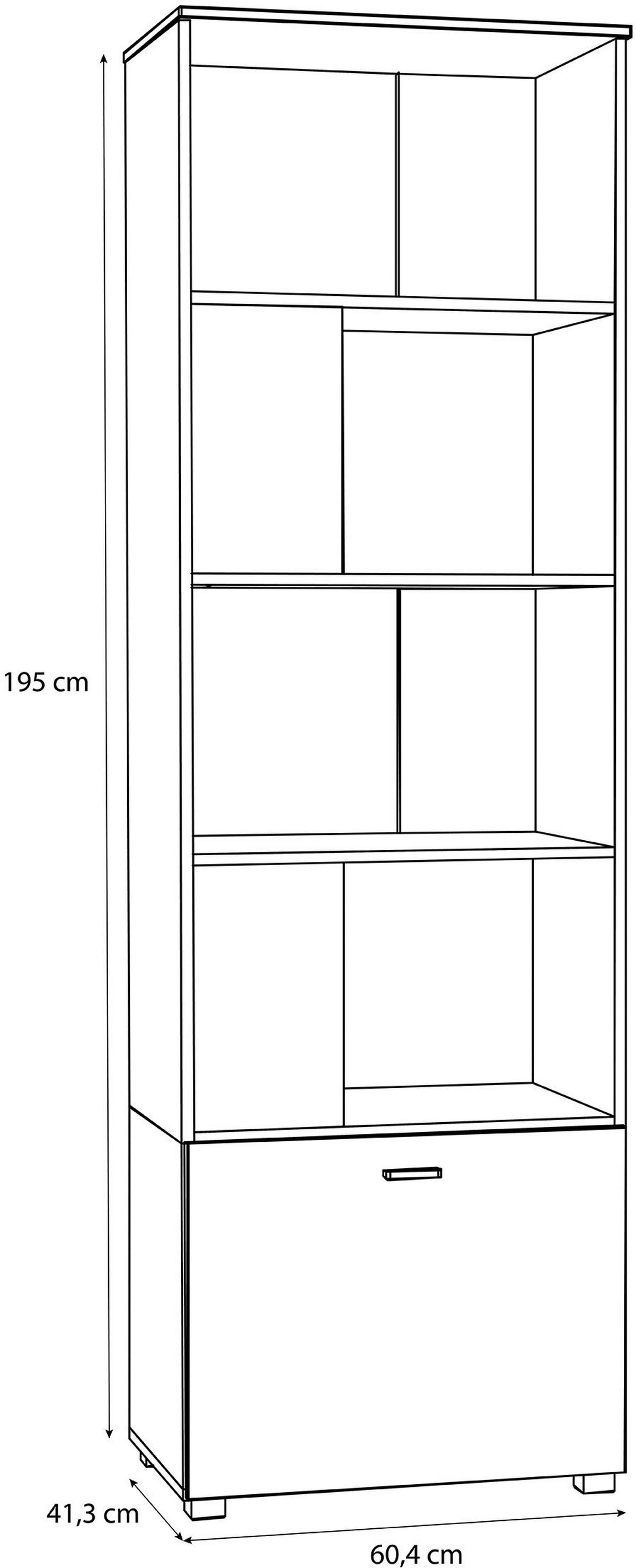 Regal in Eiche Artisan - Schwarz/Eiche Artisan, Modern, Holzwerkstoff/Kunststoff (60,4/195/41,3cm) - Mömax