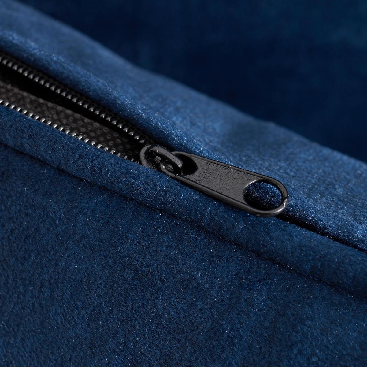 Wohnlandschaft Adriana Blau Samt - Blau, MODERN, Holz/Textil (268/77/161cm) - Bessagi Home