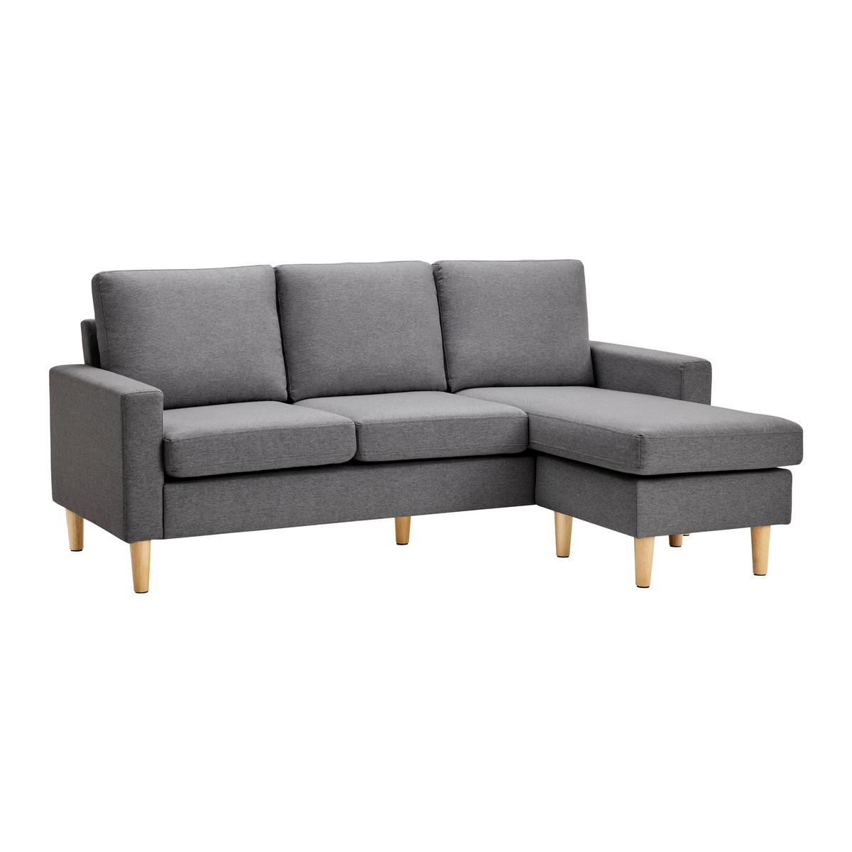 Coltar NOEMIE - gri, Modern, lemn/textil (198/86/78-135cm) - Bessagi Home