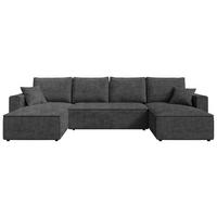 DUŻY NAROŻNIK AMBRO U - antracytowy/czarny, Konventionell, tworzywo sztuczne/tkanina (140/305/140cm) - Carryhome