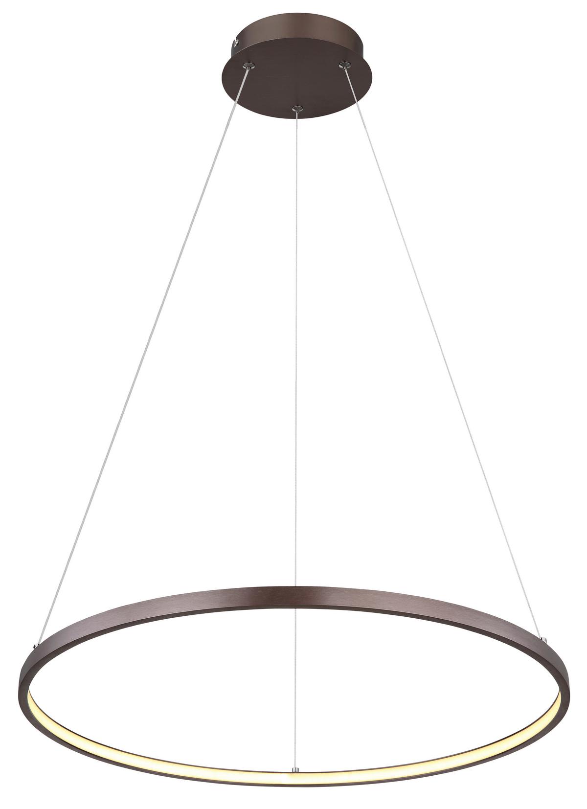 LED-HÄNGELEUCHTE 67192-29BR - Opal/Braun, Design, Kunststoff/Metall (60,5/120cm) - Globo