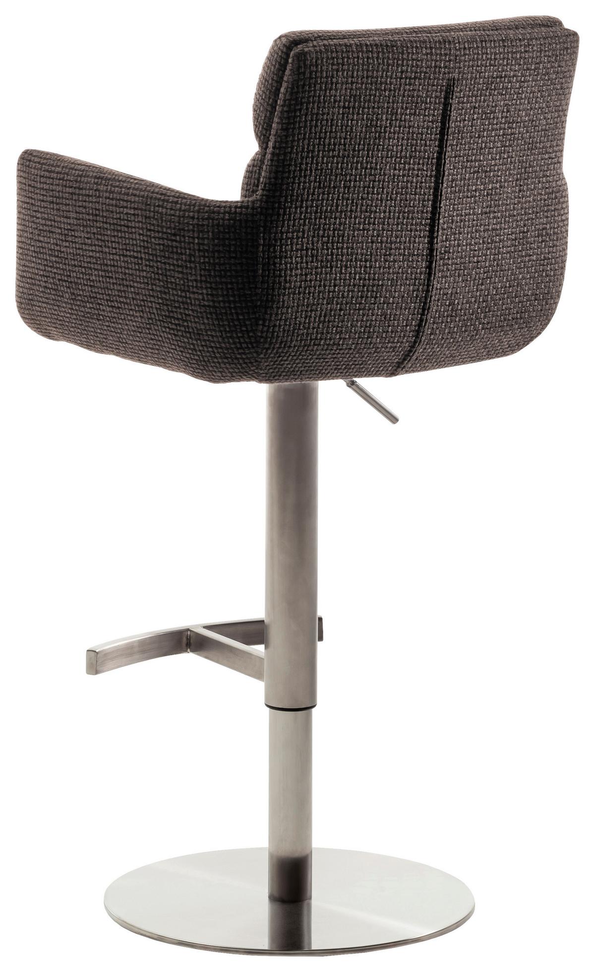 STOŁEK BAROWY LEXINGTON - kolor stalowy/cappuccino, Design, metal/tkanina (54/84/52cm) - Dieter Knoll
