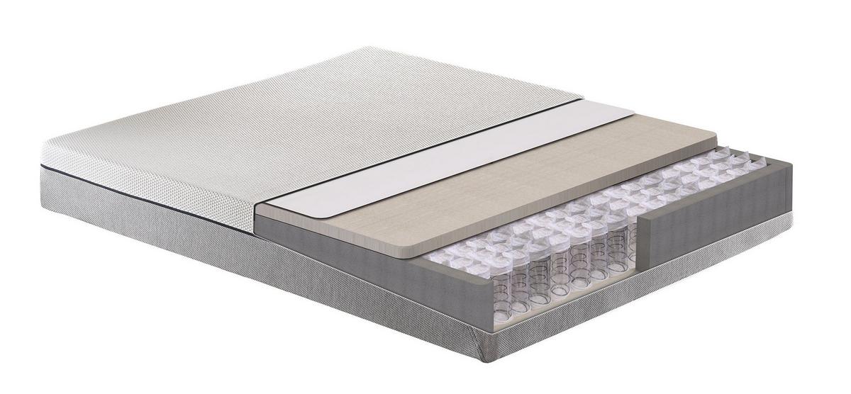 Taschenfederkernmatratze Dream Box Pro ca. 90x190 cm - Weiß/Grau, Basics, Textil (90/190cm) - Yatas