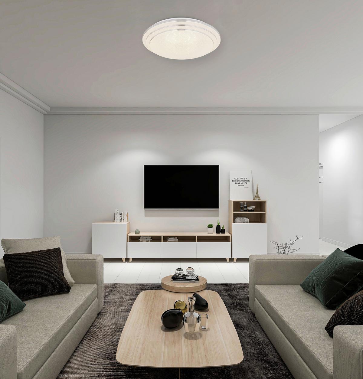 Plafonieră cu LED Aley - alb/opal, Basics, plastic/metal (40/9,5cm) - Globo