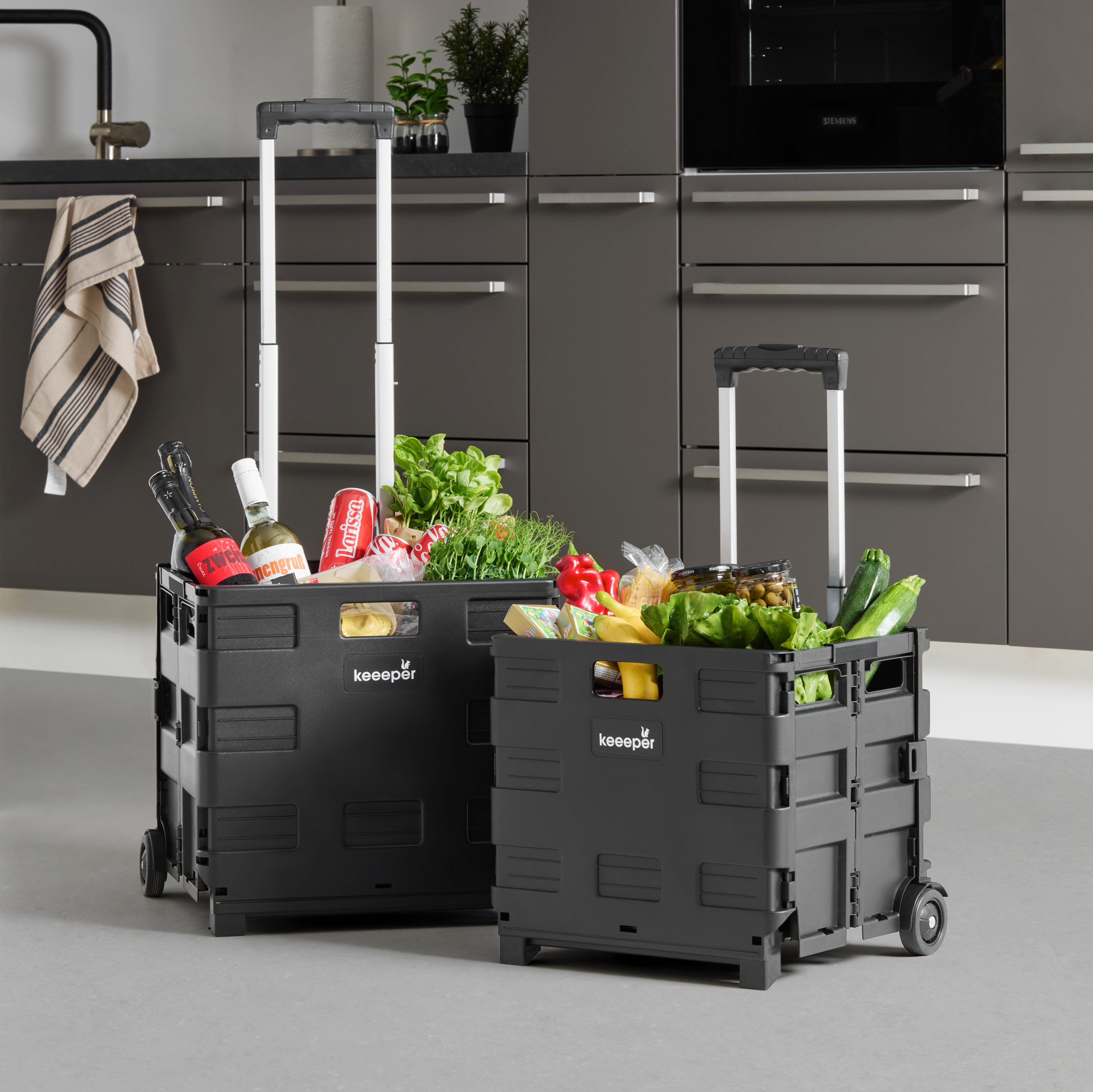 Einkaufstrolley Olli Schwarz ca. 45l - KONVENTIONELL (38/36/33cm)