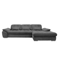 Ecksofa Rigatti mit Bettkasten ca. 314x184 cm Anthrazit - Chromfarben/Anthrazit, MODERN, Textil/Metall (314/184cm) - Livetastic
