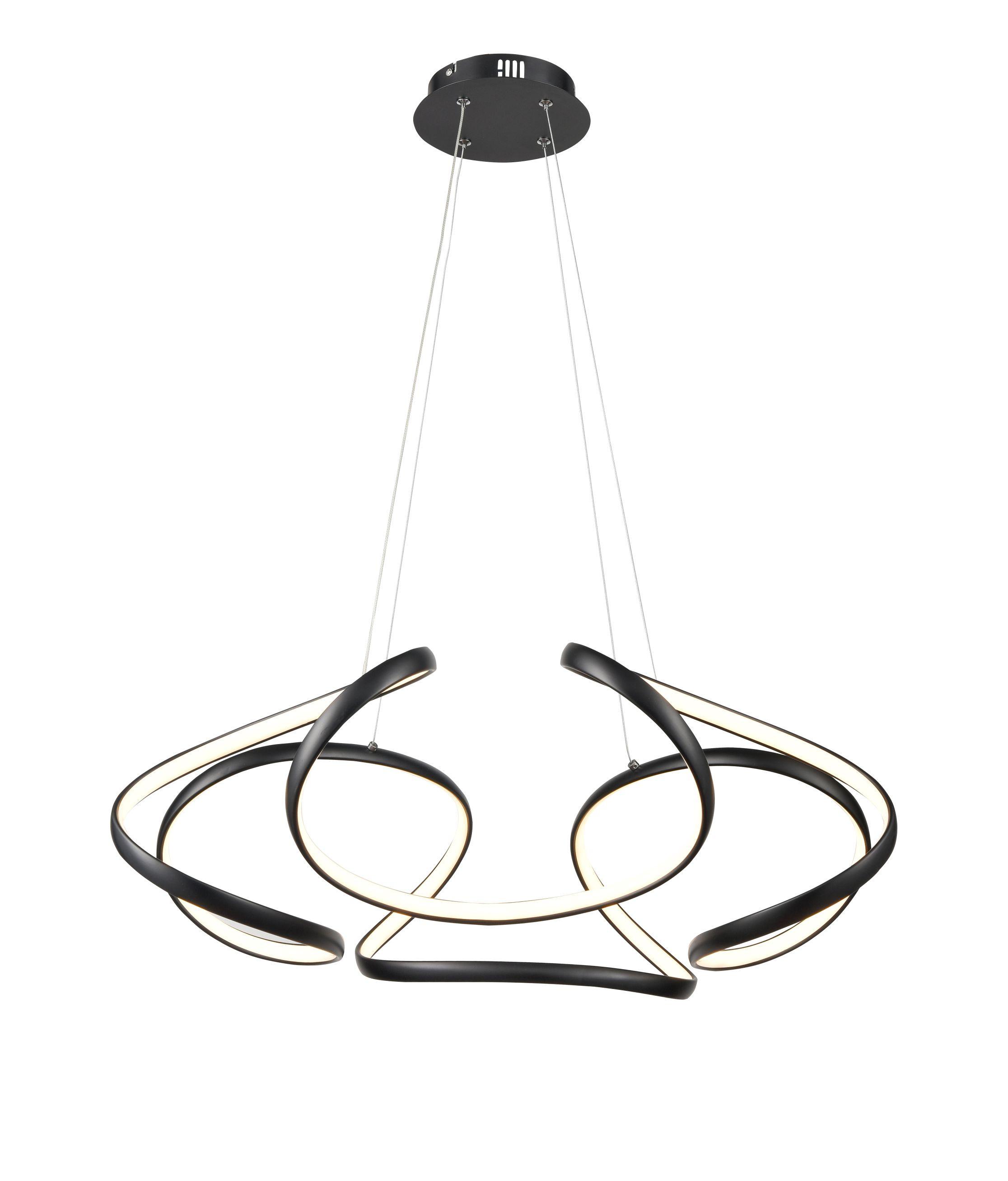 Viseča Led-svetilka Crono, 33 W - črna, Romantika, kovina/umetna masa (73/120cm) - Premium Living