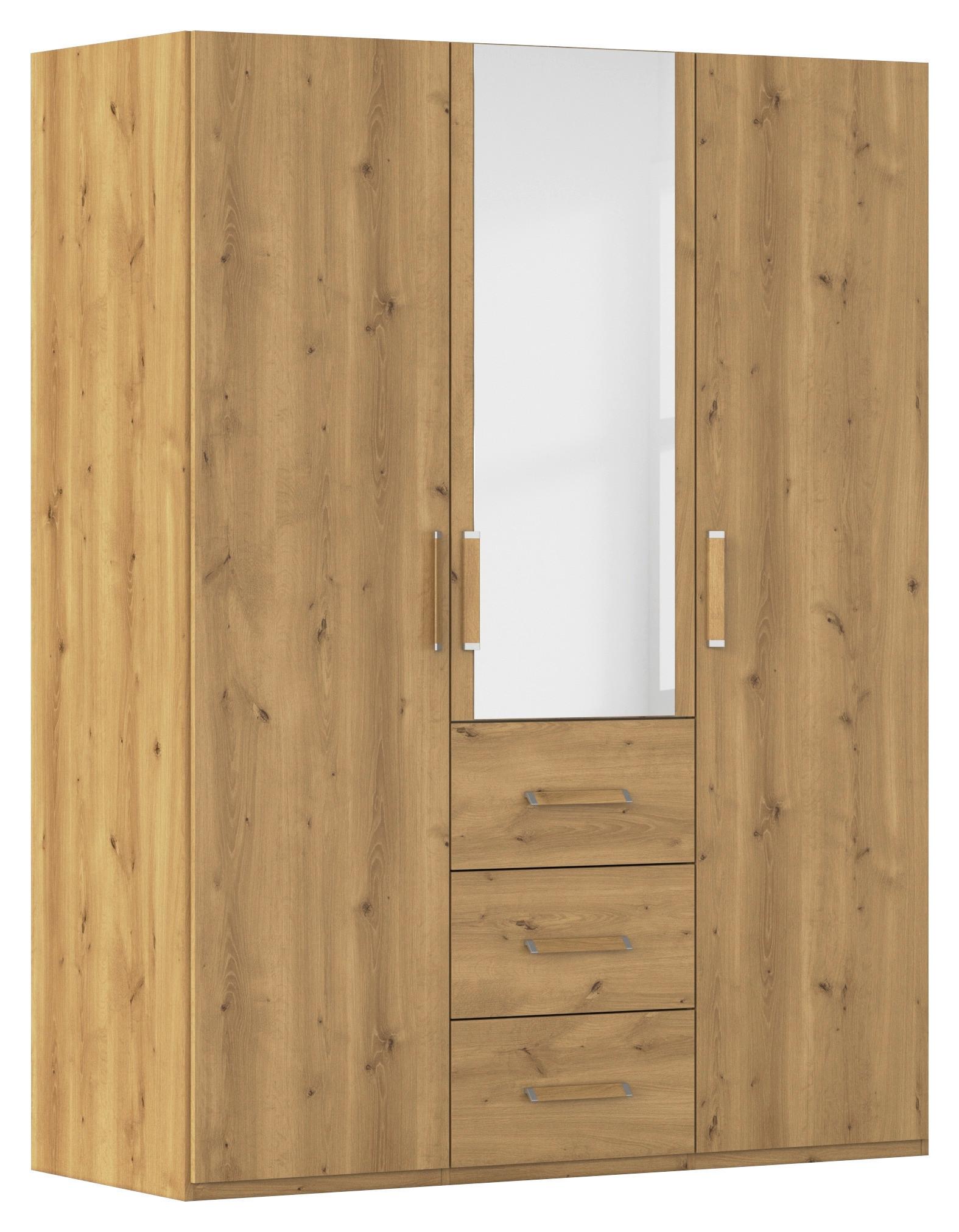 Omara S Klasičnimi Vrati Evelyn, Barva Hrasta - barve hrasta, Design, umetna masa/steklo (151/197/60cm) - Novel