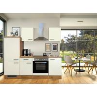 Küchenblock Avila Eichefarben/Magnolie - Eichefarben/Magnolie, MODERN, Holzwerkstoff/Metall (220cm) - FlexWell