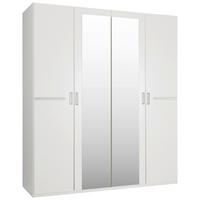 Drehtürenschrank Anna in Weiß - Chromfarben/Weiß, KONVENTIONELL, Holzwerkstoff/Kunststoff (180/210/58cm) - Based