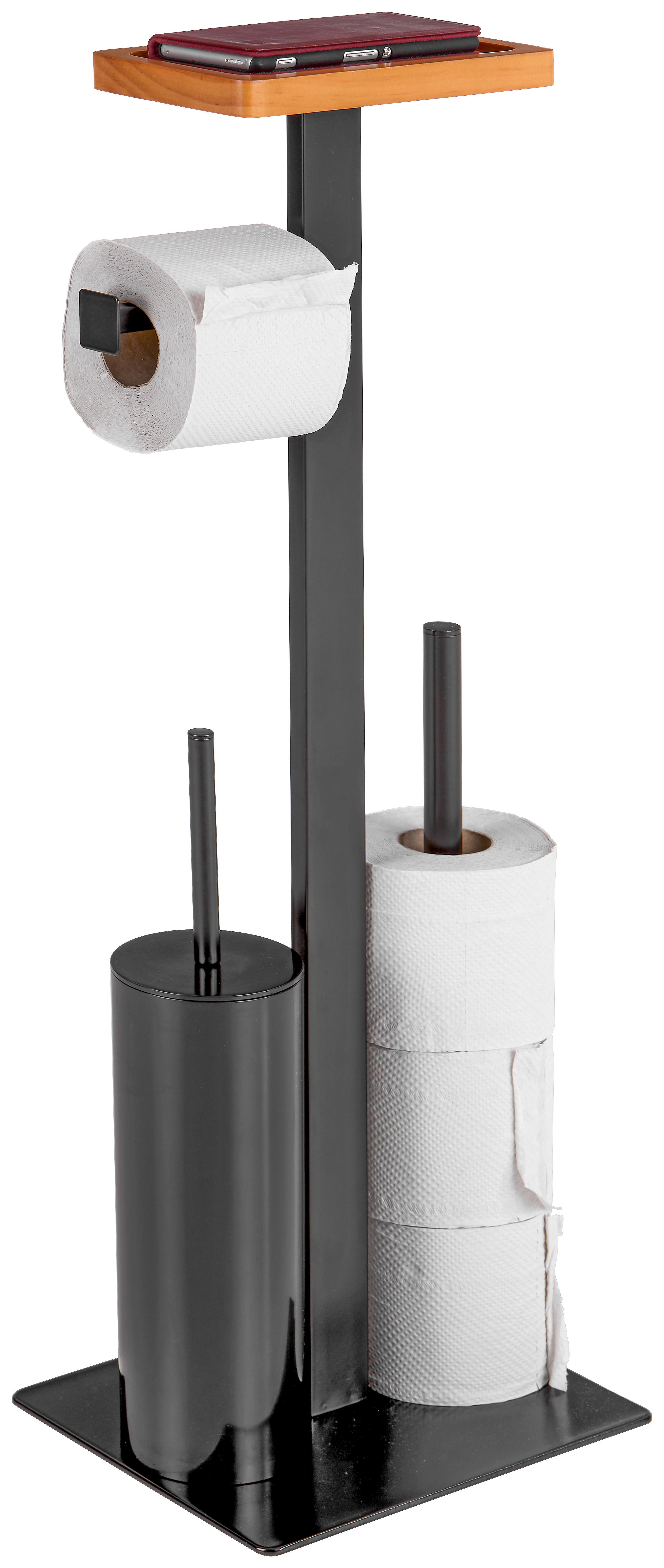 Wc Garnitura S Ščetko Carlotto, Črna - črna, Konvencionalno, kovina/umetna masa (25/73/20cm) - Homezone