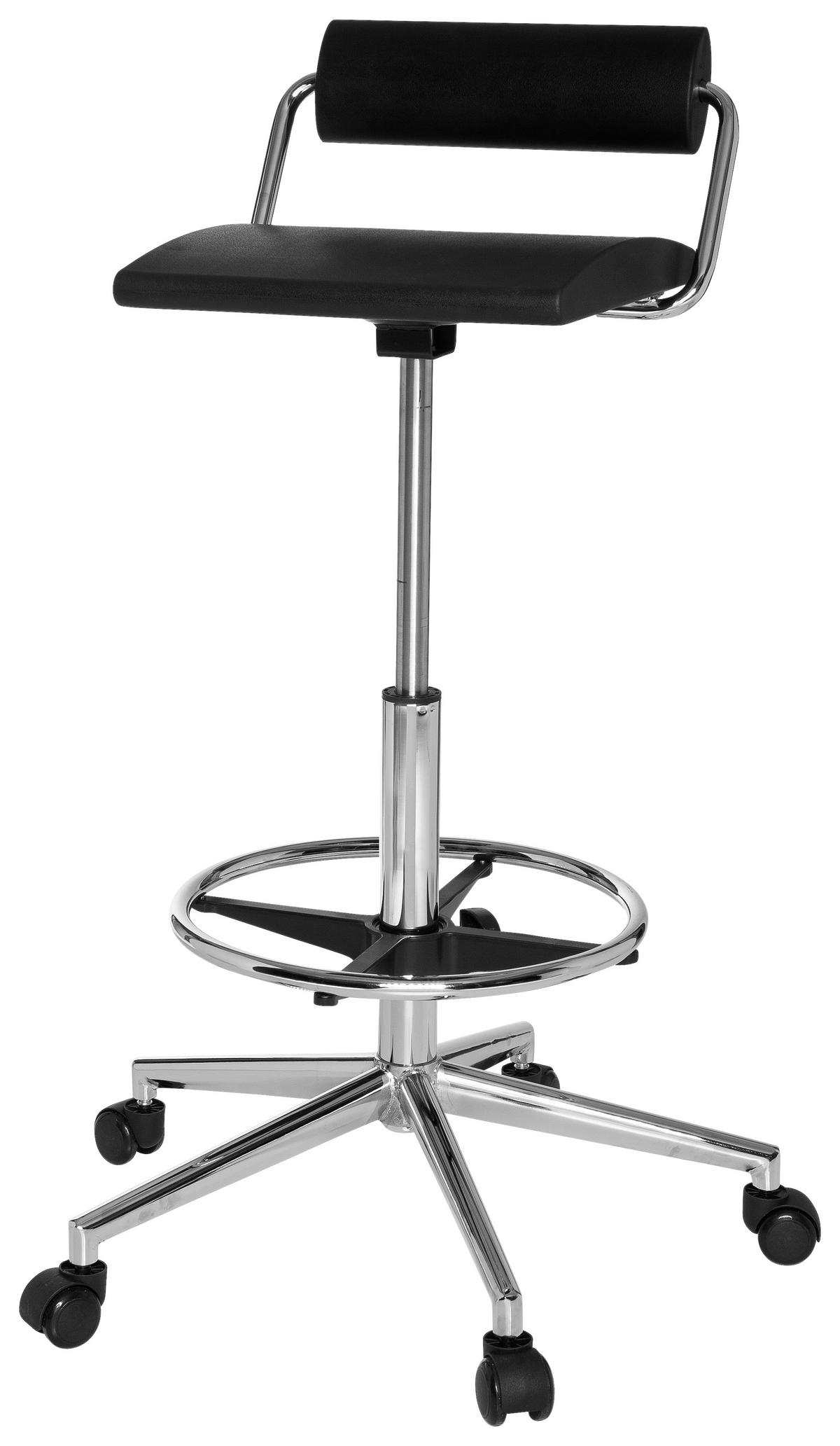 Bürohocker Top Work 28 Schwarz - Schwarz, MODERN, Kunststoff/Metall (62/80/62cm) - MID.YOU