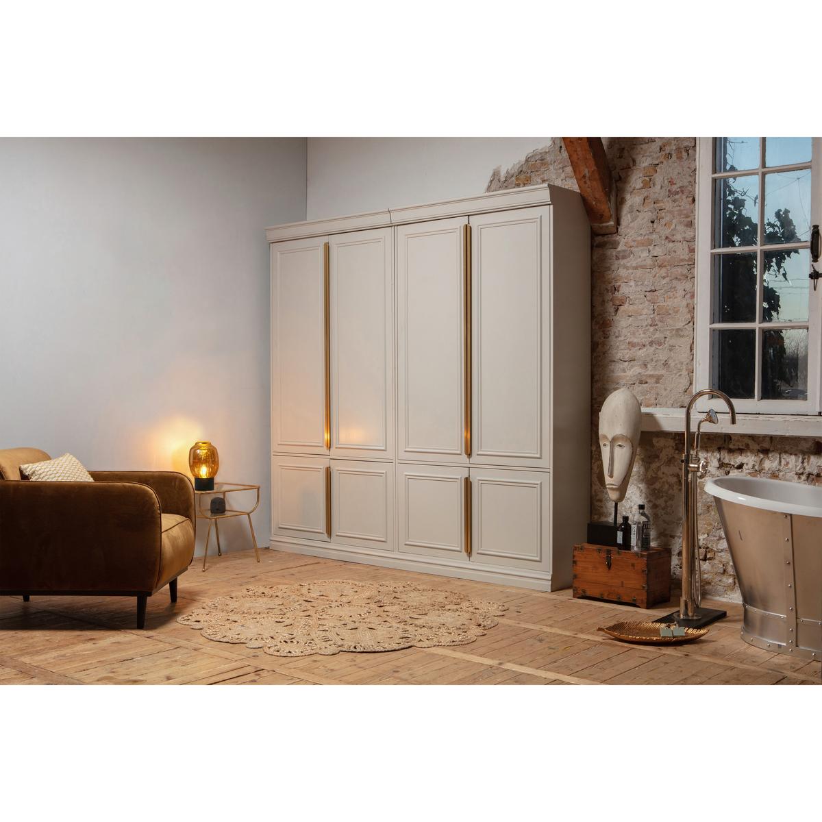 Drehtürenschrank Organize Grau - Roségold/Grau, Basics, Holz/Metall (110/215/44cm) - MID.YOU