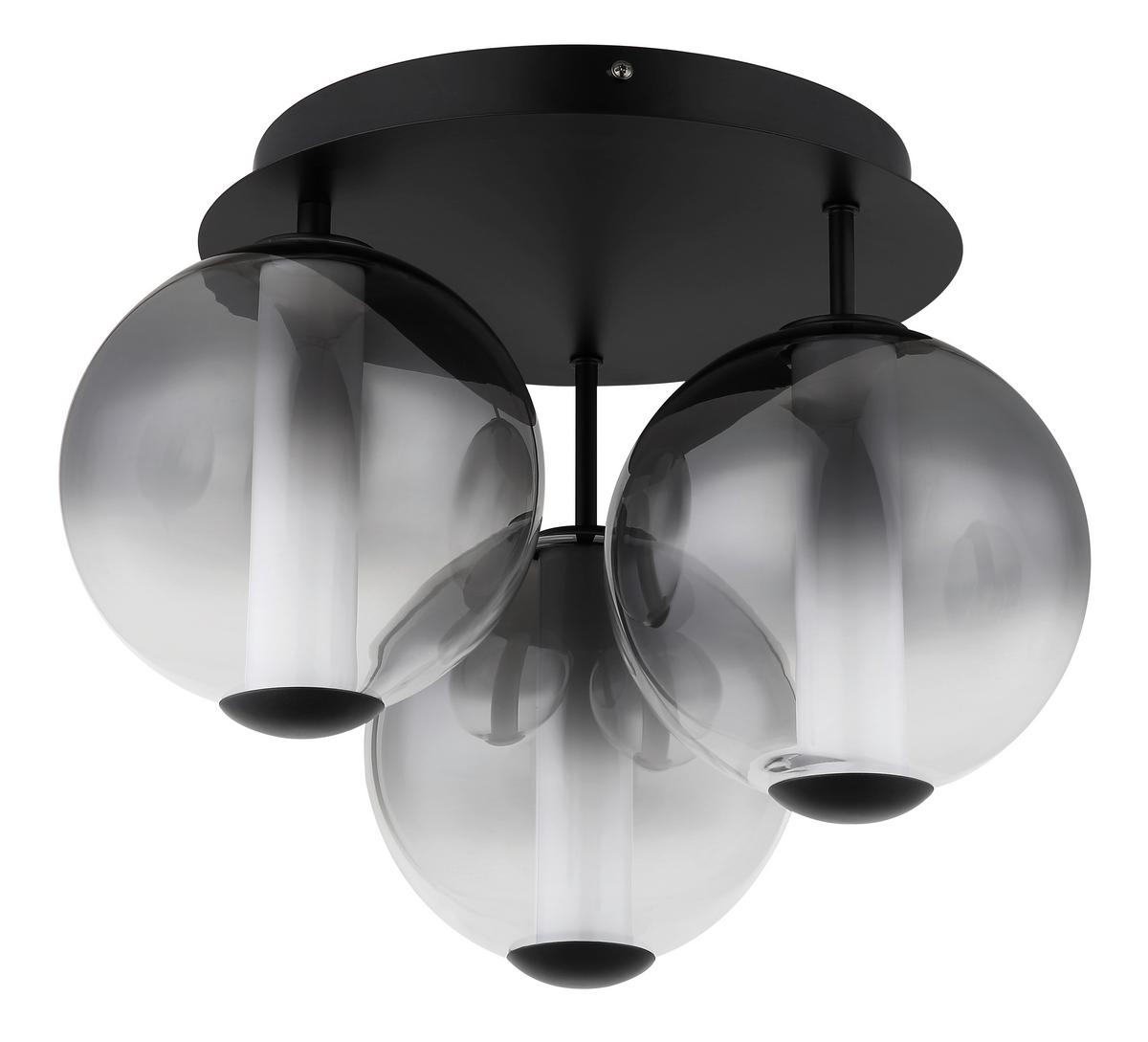 LED-DECKENLEUCHTE 15798-3D LACY - Weiss/Schwarz, Konventionell, Glas/Kunststoff (38/29,5cm) - Globo