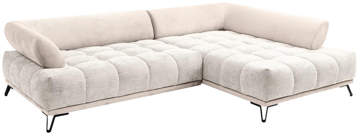 Ugaona Garnitura Largo N - bež/crna, Moderno, tekstil/metal (262/184cm) - Modern Living