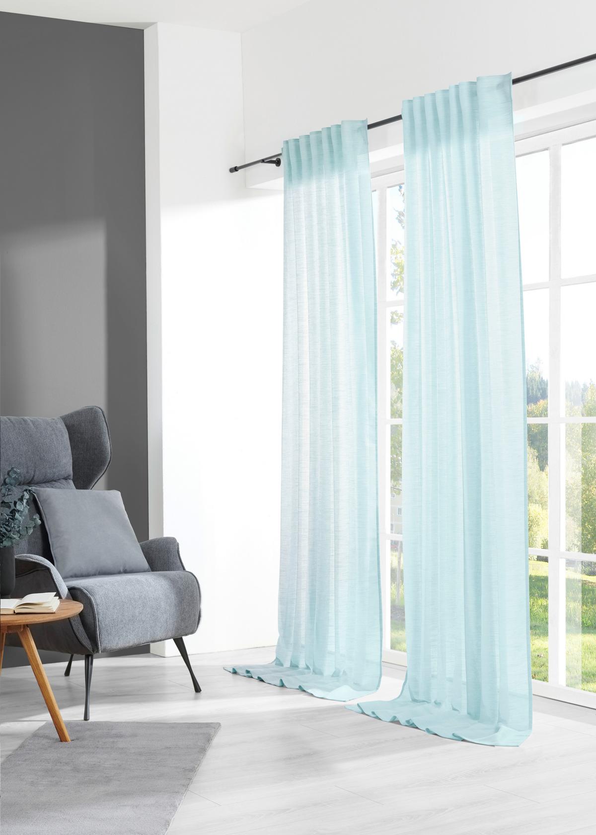 ZASŁONA GOTOWA EVA - jadeitowa zieleń, Romantik / Landhaus, tkanina (140/255cm) - Premium Living