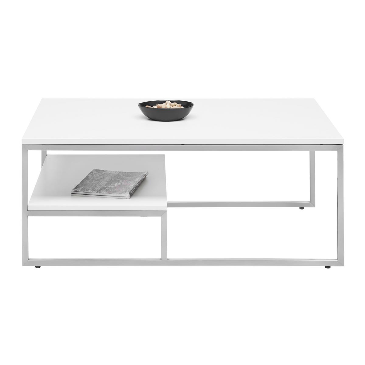 Couchtisch Studio 11 in Polarweiß - MODERN, Holzwerkstoff/Metall (110/43/70cm) - Premium Living