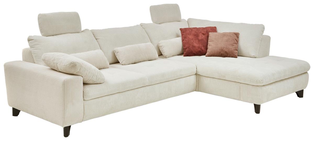 ECKSOFA LANDO - Schwarz/Grau, Modern, Textil/Metall (289/197cm) - Premium Living