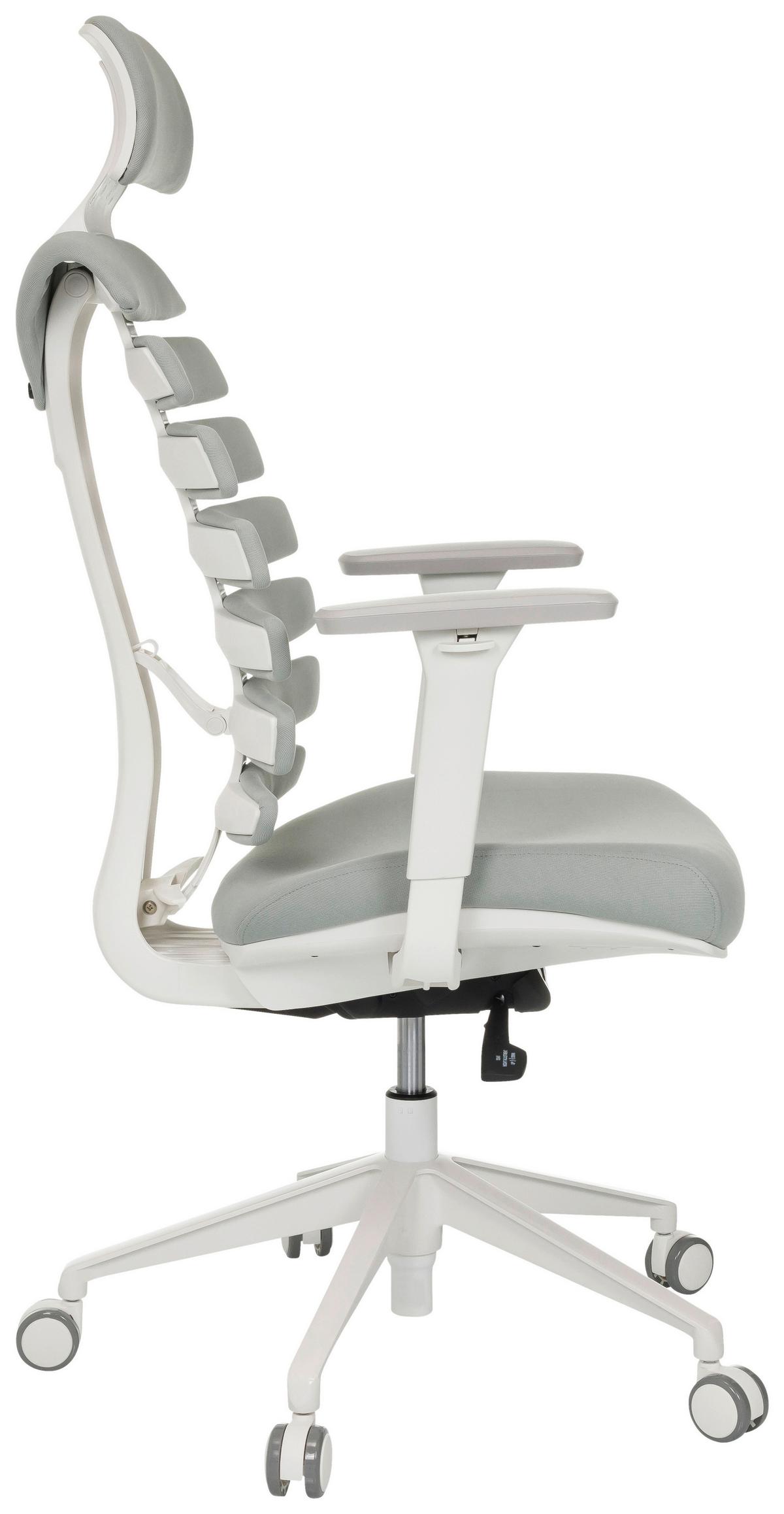 Pisarniški Stol Ergo Line W, Svetlo Siva - bela/svetlo siva, Moderno, umetna masa/tekstil (67/116 - 133/65cm) - MID.YOU