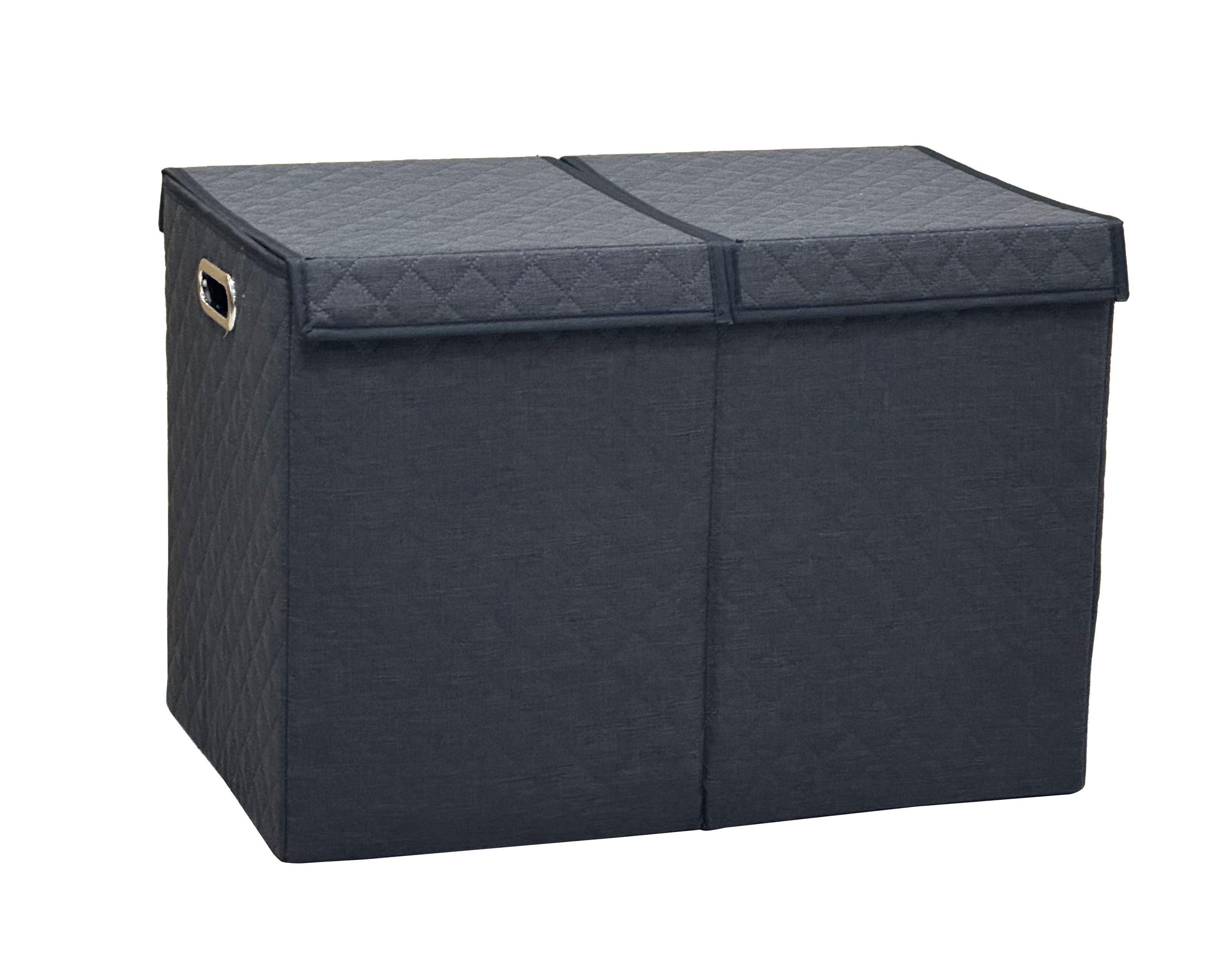 Košara Za Rublje Oxford 2 - crna, Moderno, karton/metal (58/33/41cm) - Mömax