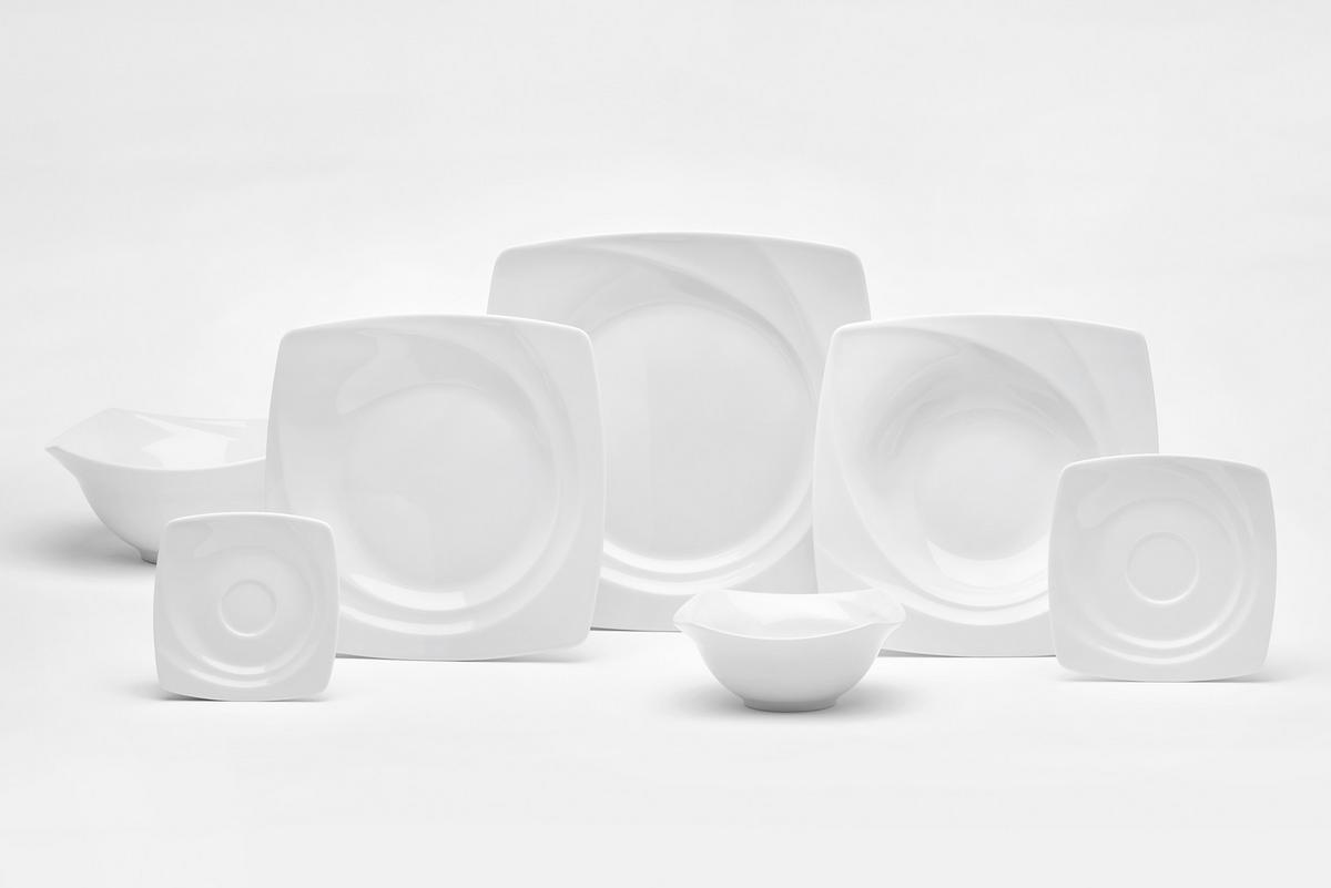SERWIS OBIADOWO-ŚNIADANIOWY WISŁA - Basics, ceramika (40/35/36,5cm) - Van Well