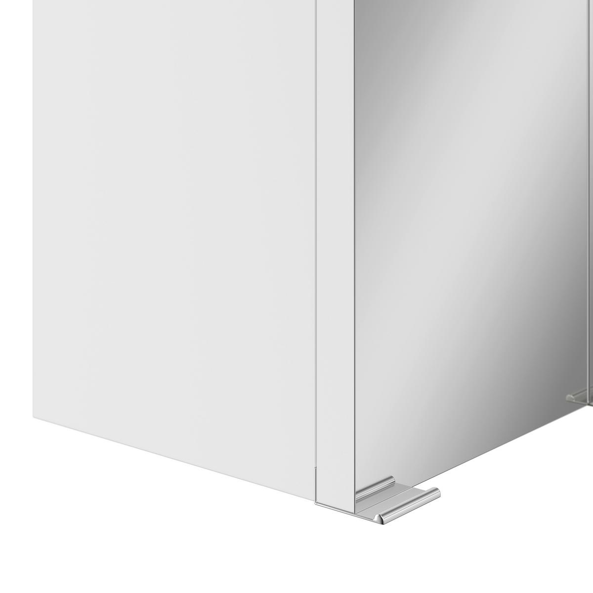 Omara Z Ogledalom Marbella, Bela, Led - barve kroma/bela, Moderno, kovina/steklo (80/70/20cm) - Mömax