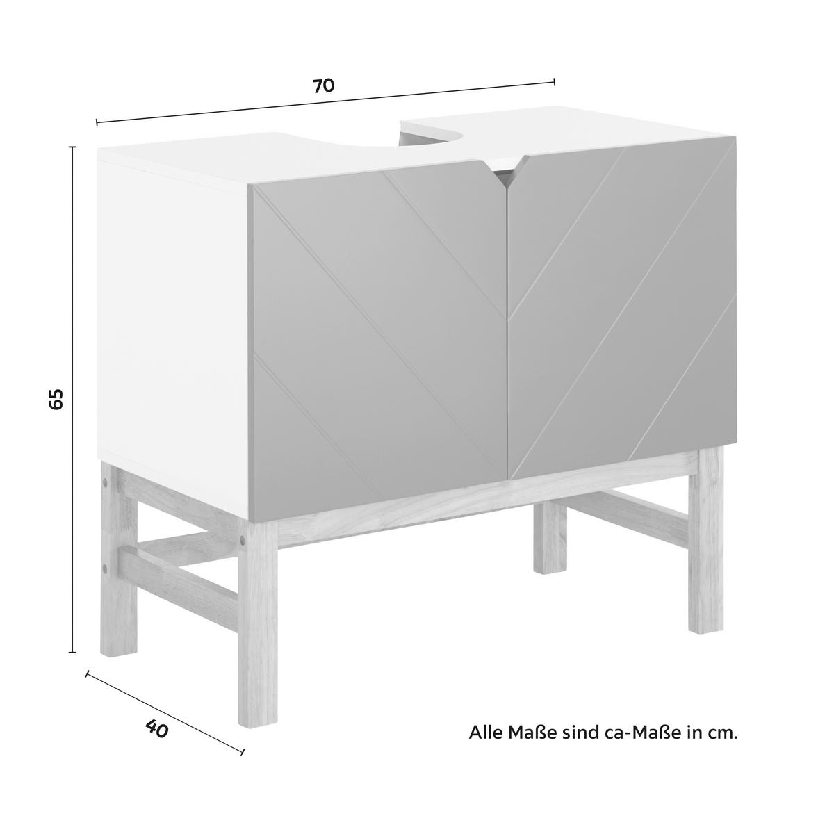 Mosdó Alatti Szekrény Rocco - natúr színű/fehér, Modern, fa (70/65/40cm) - Bessagi Home