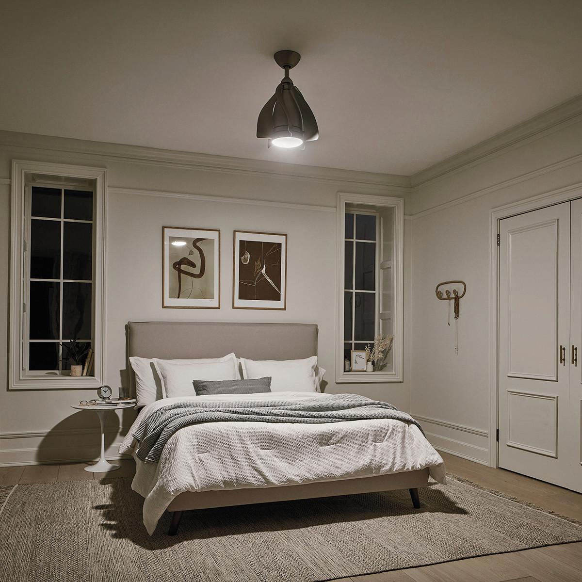 Stropni Ventilator Terna - boje nikla/boje šampanjca, Design, metal/plastika (38/50cm)