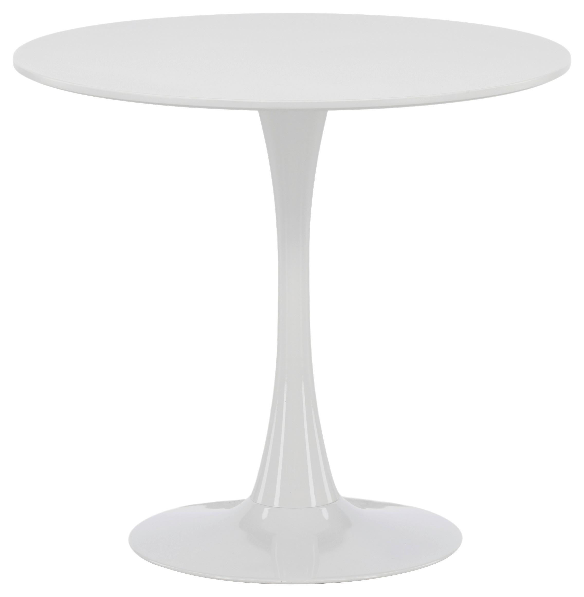 Esstisch Hamden Ø ca. 80 cm Weiß - Hellgrau/Weiß, Design, Holzwerkstoff/Metall (80/80/75cm) - Livetastic