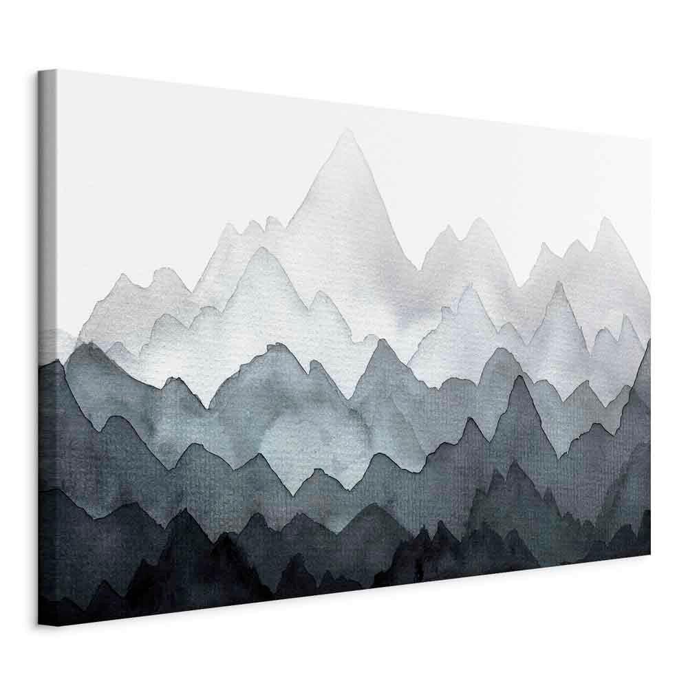 Slika Na Platnu Dignified Rhythm Of Nature - bela/temno modra, Basics, tekstil/les (90/60/1,2cm) - artgeist