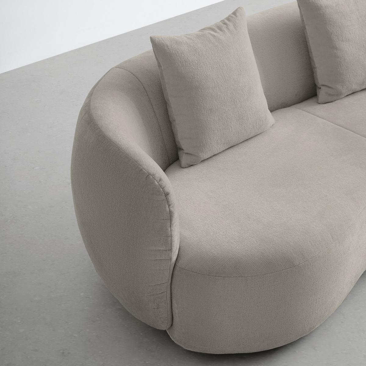 Bigsofa Runde Form, Inkl. 2 Kissen - Schwarz/Braun, Modern, Kunststoff/Textil (235/72/110cm) - Premium Living