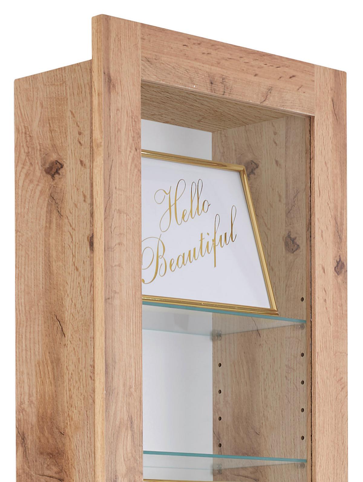 Falivitrin Tölgy-fehér Szín Boni - tölgyfa színű/fehér, Modern, faalapú anyag/Üveg (42/168,5/17cm)