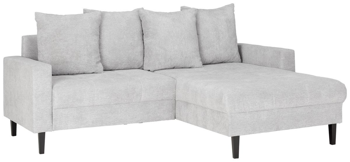 Ecksofa in Grau - Schwarz/Grau, Konventionell, Holz/Textil (215/92/160cm) - Based