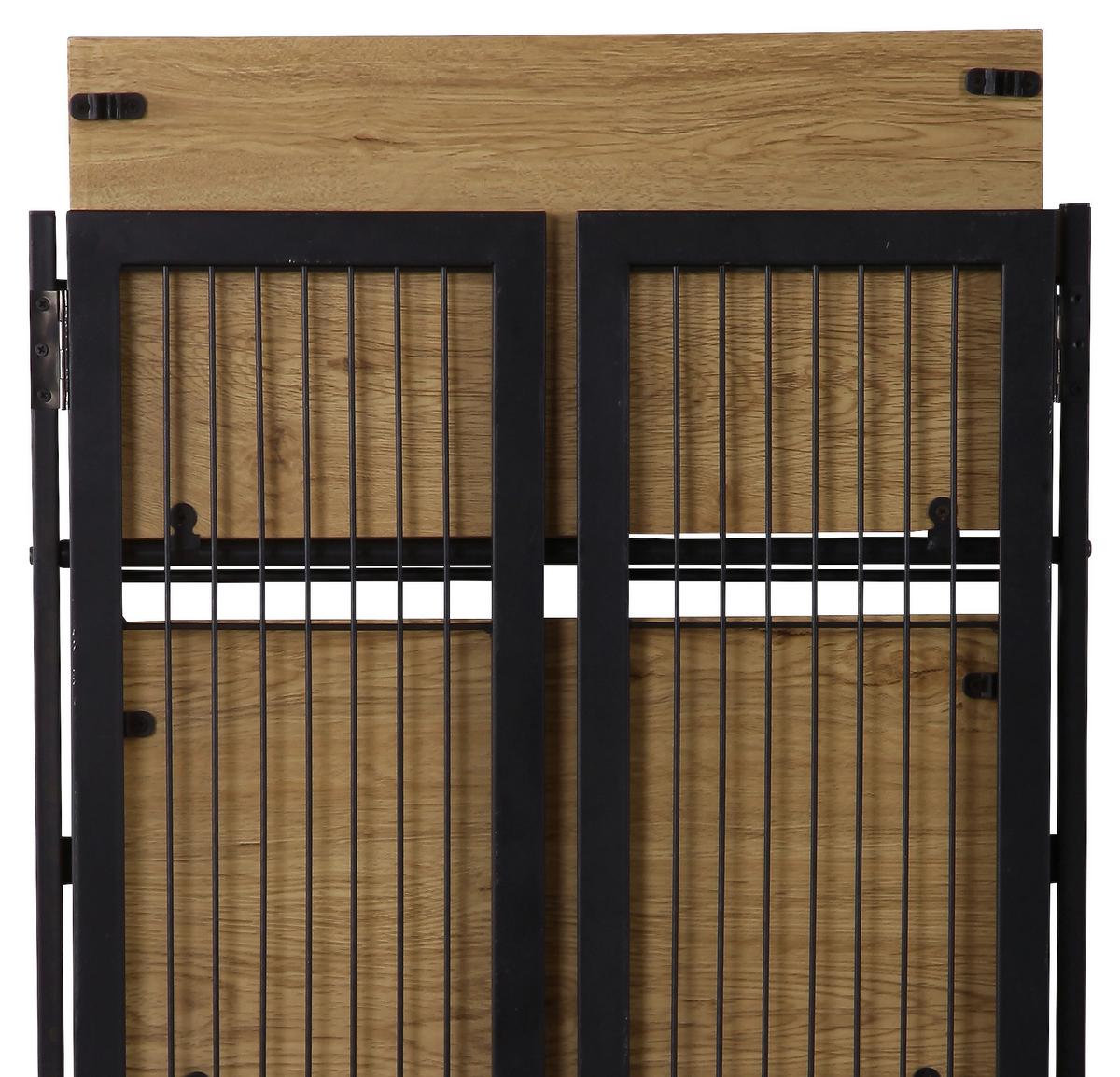 Etajeră Klapp - culoare lemn stejar/negru, Modern, metal/material pe bază de lemn (60/124,5/30cm) - Modern Living