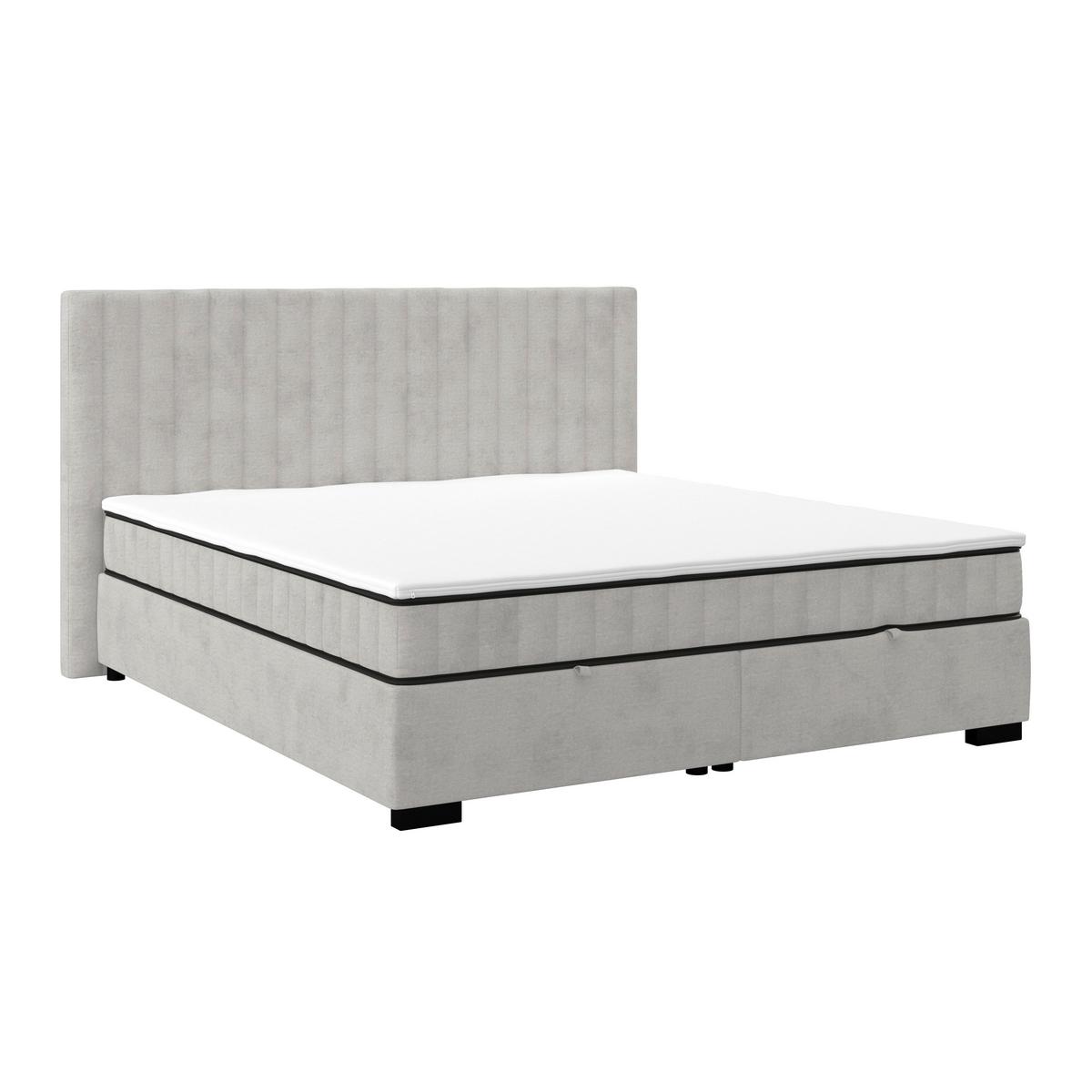 Box Krevet Maya C - svijetlo siva/crna, Moderno, drvni materijal/drvo (200/220cm) - Based