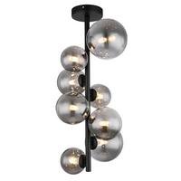 Stropna Led-svetilka Riha, S Sijalko - črna, Design, kovina/steklo (28/60cm) - Globo
