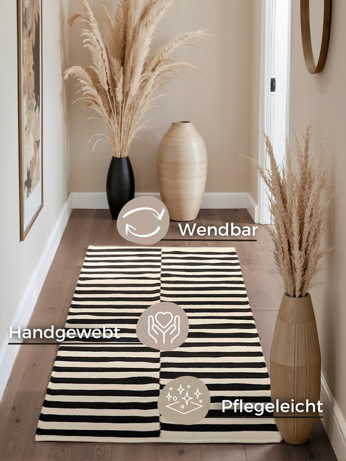 CHODNIK HHC DONNA - czarny/biały, Basics, tkanina (80/200cm) - Hanse Home