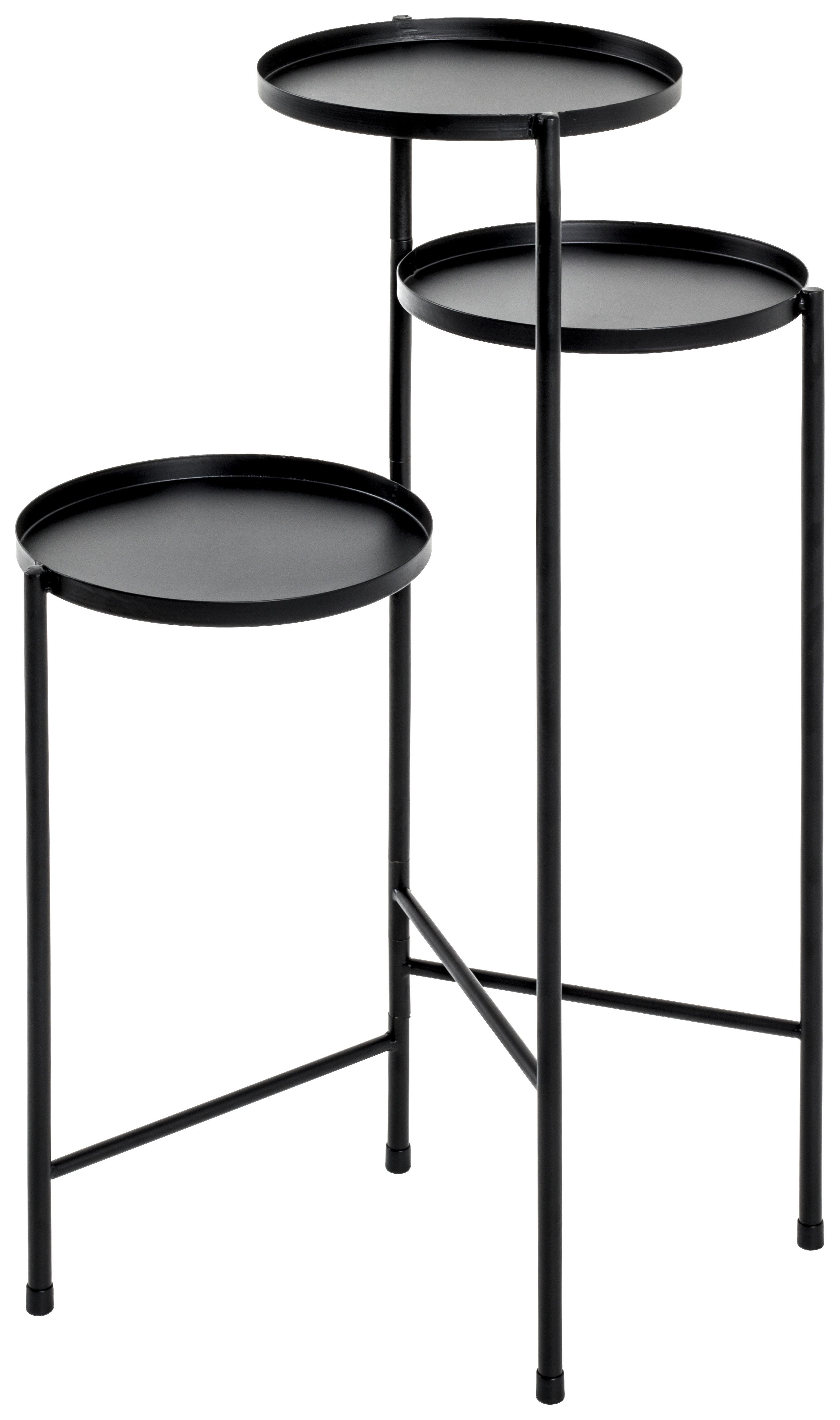 Suport înalt flori TOP 22564 - negru, Modern, metal (45/77/45cm) - Modern Living