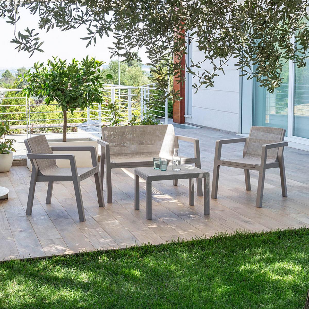 Vrtni Set Alba, Peščene Barve, 4-Delno - peščene barve, Basics, umetna masa (124/47/74cm) - Mömax