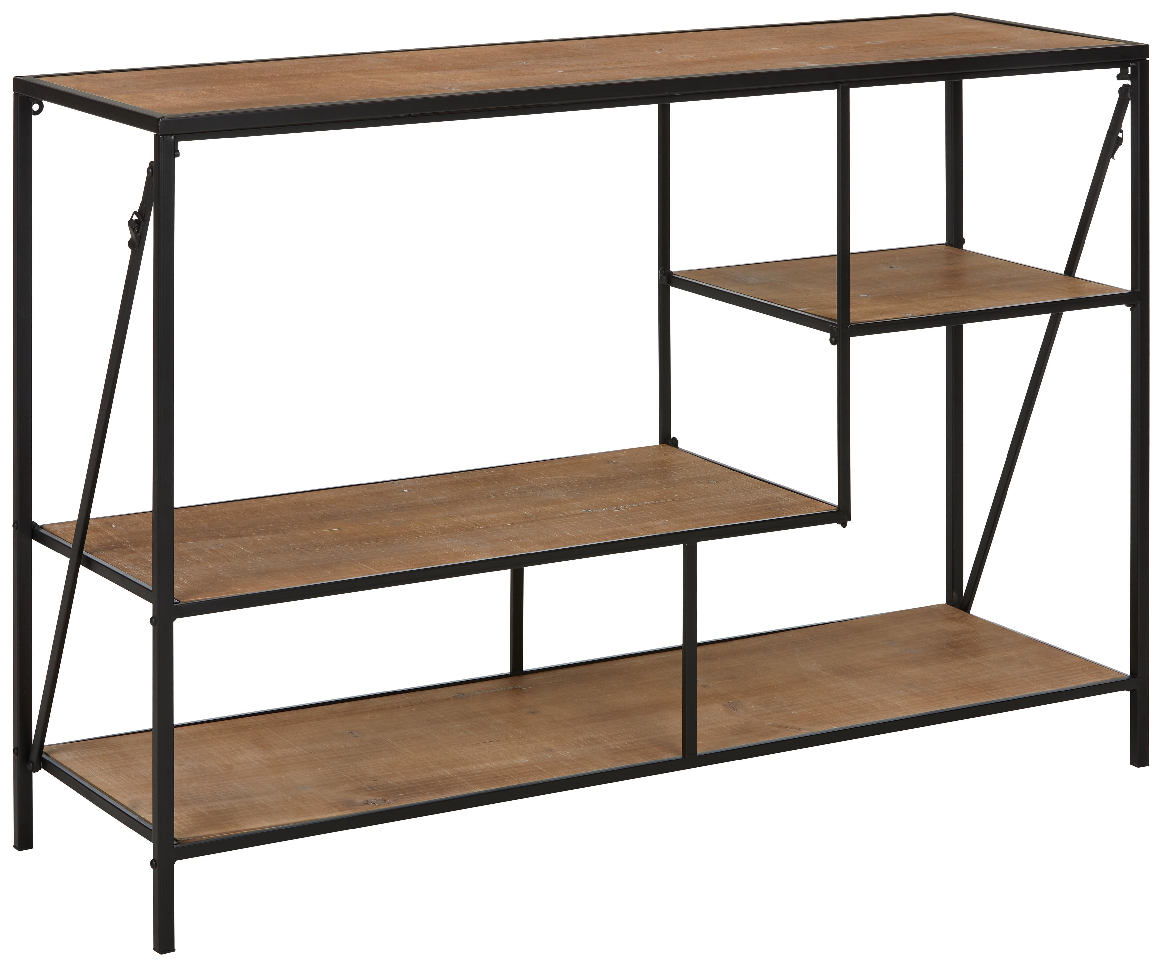 Regal in Naturfarben/Schwarz - Schwarz/Naturfarben, Modern, Holzwerkstoff/Metall (114/78/35cm) - Mömax