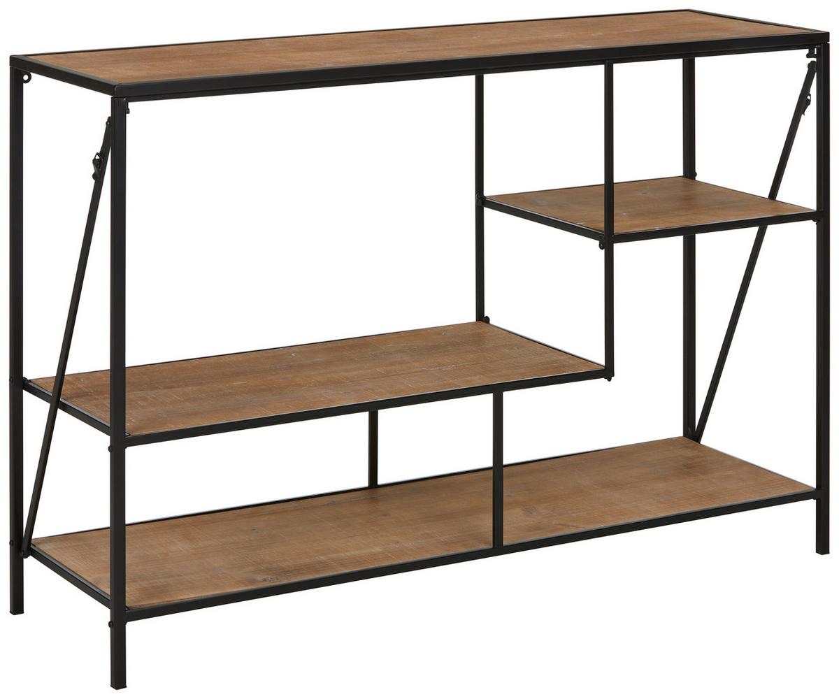 Regal in Naturfarben/Schwarz - Schwarz/Naturfarben, Modern, Holzwerkstoff/Metall (114/78/35cm) - Mömax