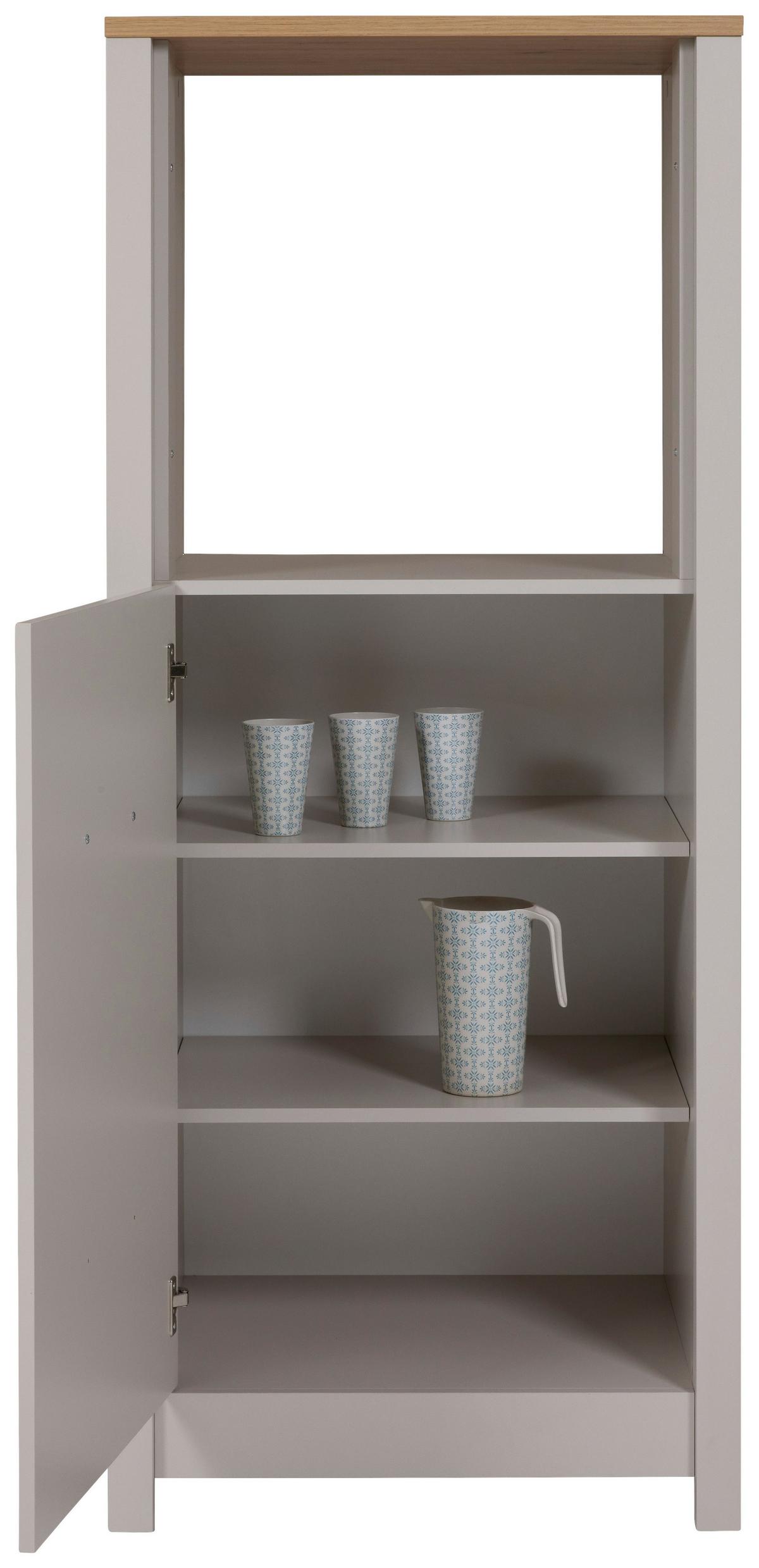 Geräteumbauschrank Sardegna Kaschmir/Eiche - Kaschmir/Silberfarben, ROMANTIK / LANDHAUS, Holzwerkstoff/Metall (70/167/60cm) - home24