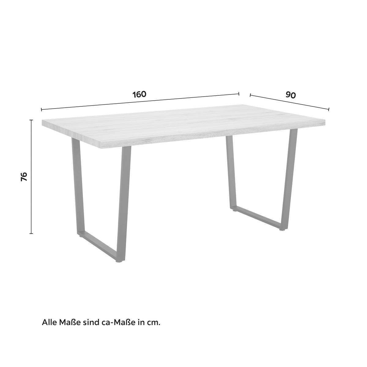 STÓŁ DO JADALNI DAVE - kolor dębowy/czarny, Modern, metal/drewno (160/90/76cm) - Bessagi Home