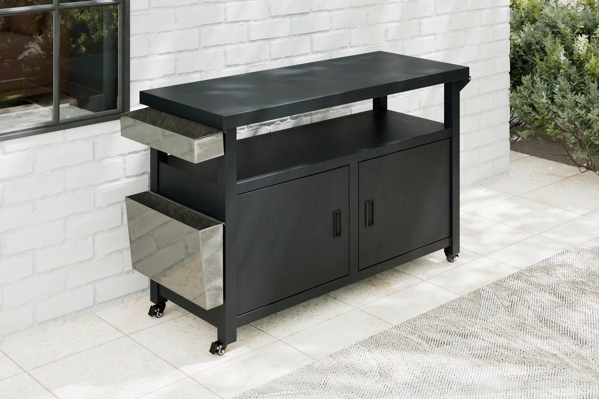 Outdoorküche Robert Anthrazit - Anthrazit/Schwarz, MODERN, Kunststoff/Metall (137/88/55cm) - Mömax