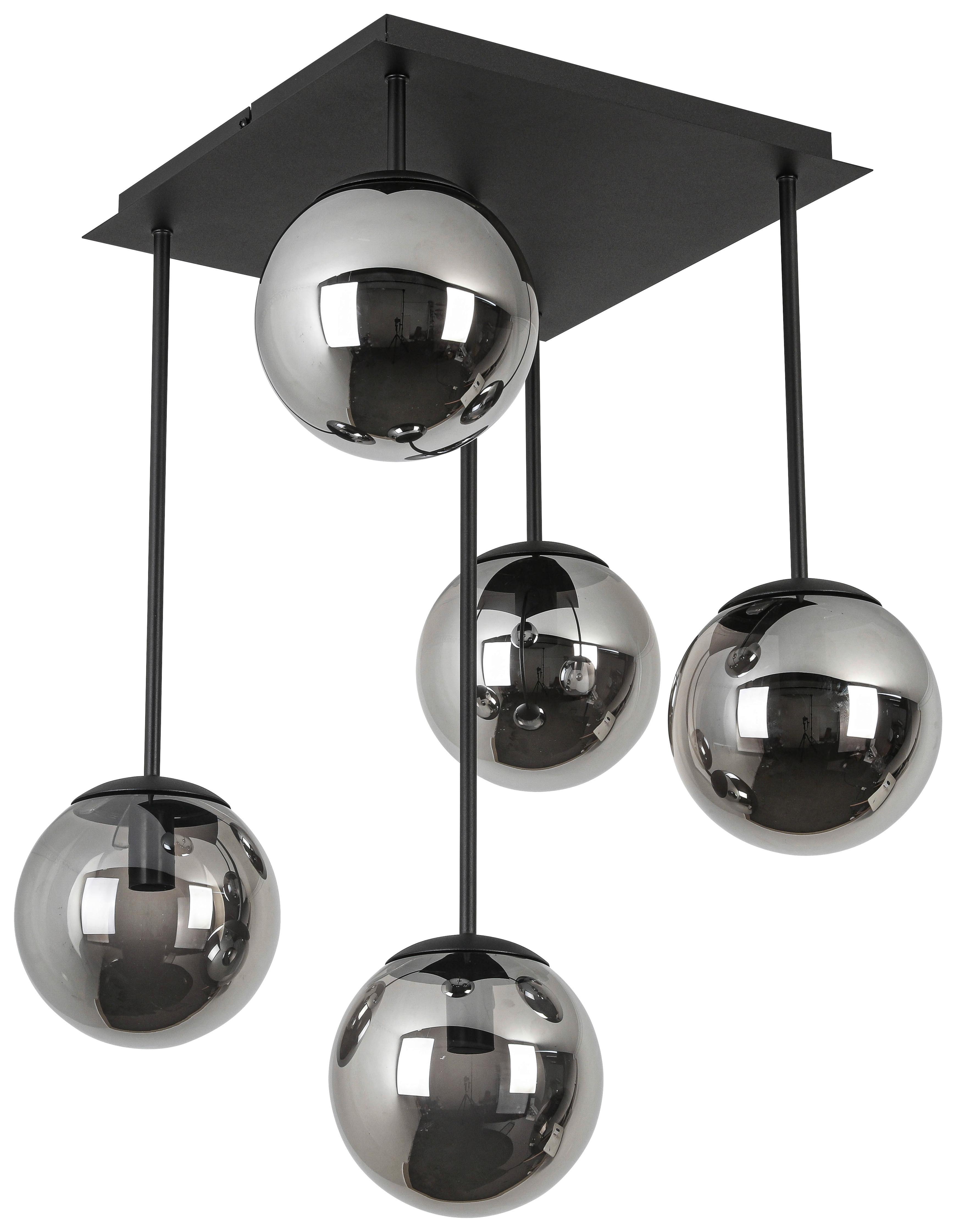 TAKLAMPA LIP - kromfärg/svart, Modern, metall/glas (41/41/61cm) - Mömax